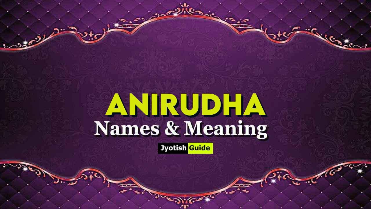 anirudha name meaning