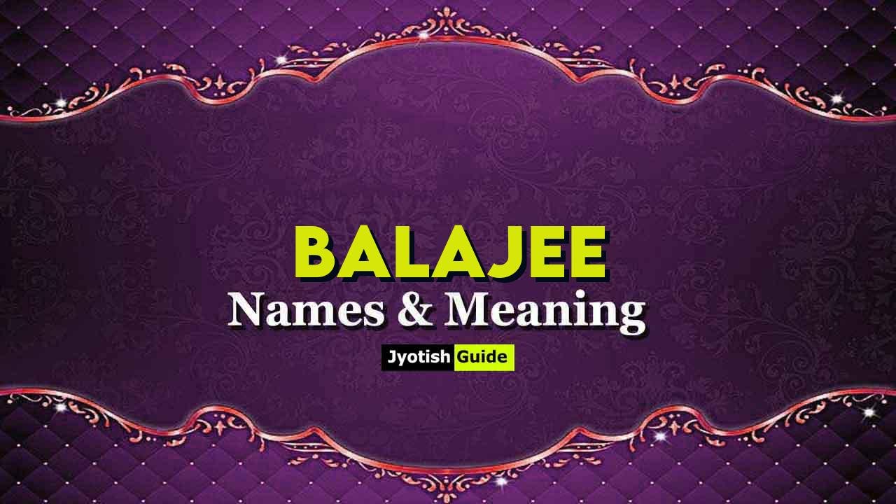 balajee name meaning