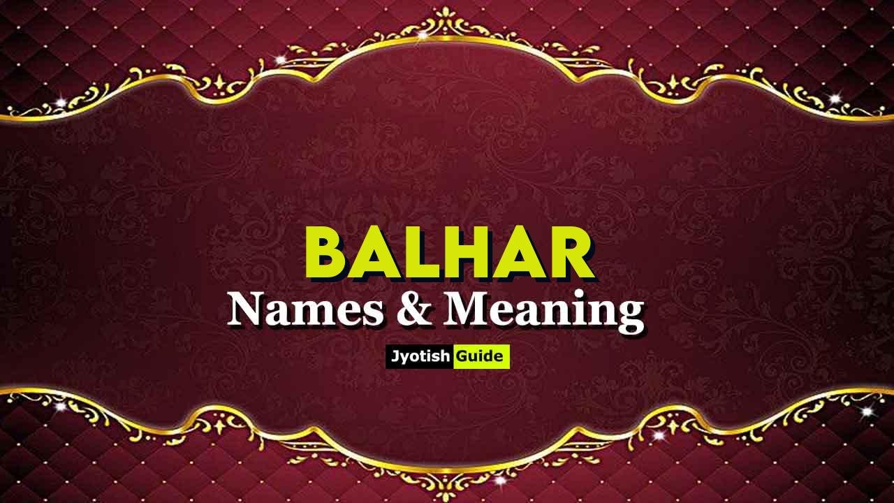 balhar name meaning