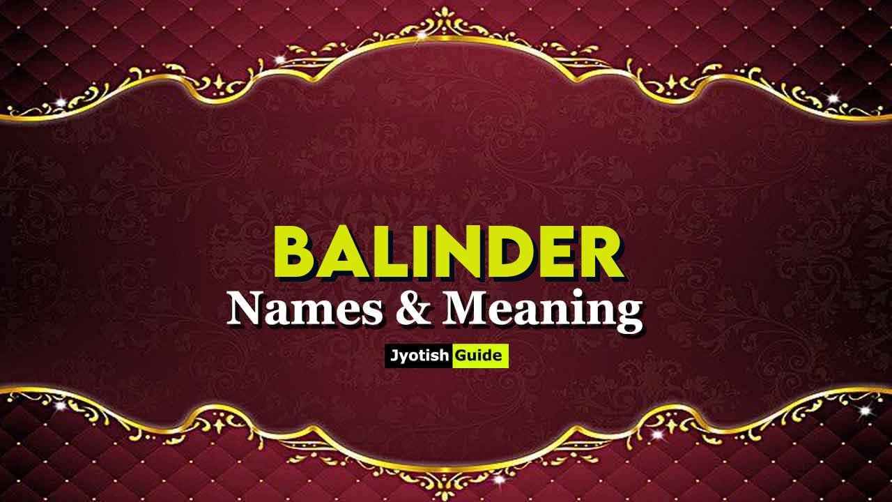 balinder name meaning