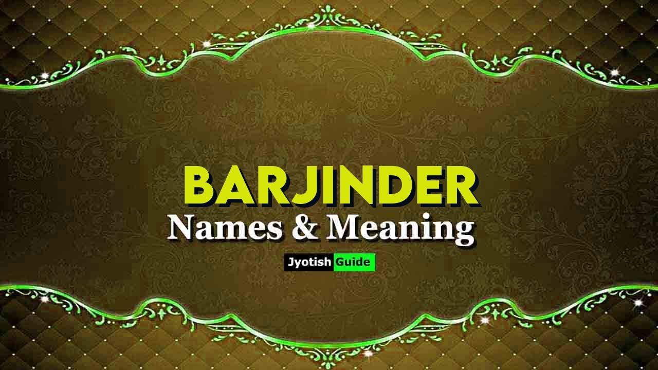 barjinder name meaning
