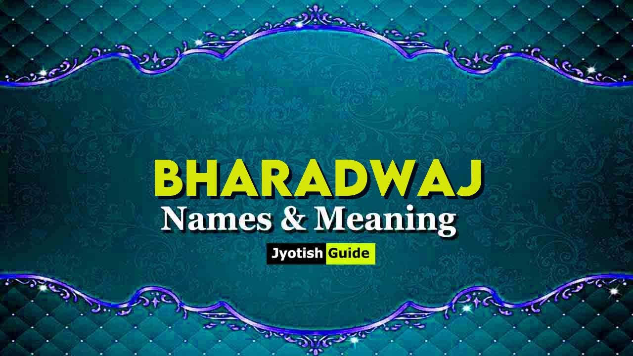 bharadwaj name meaning