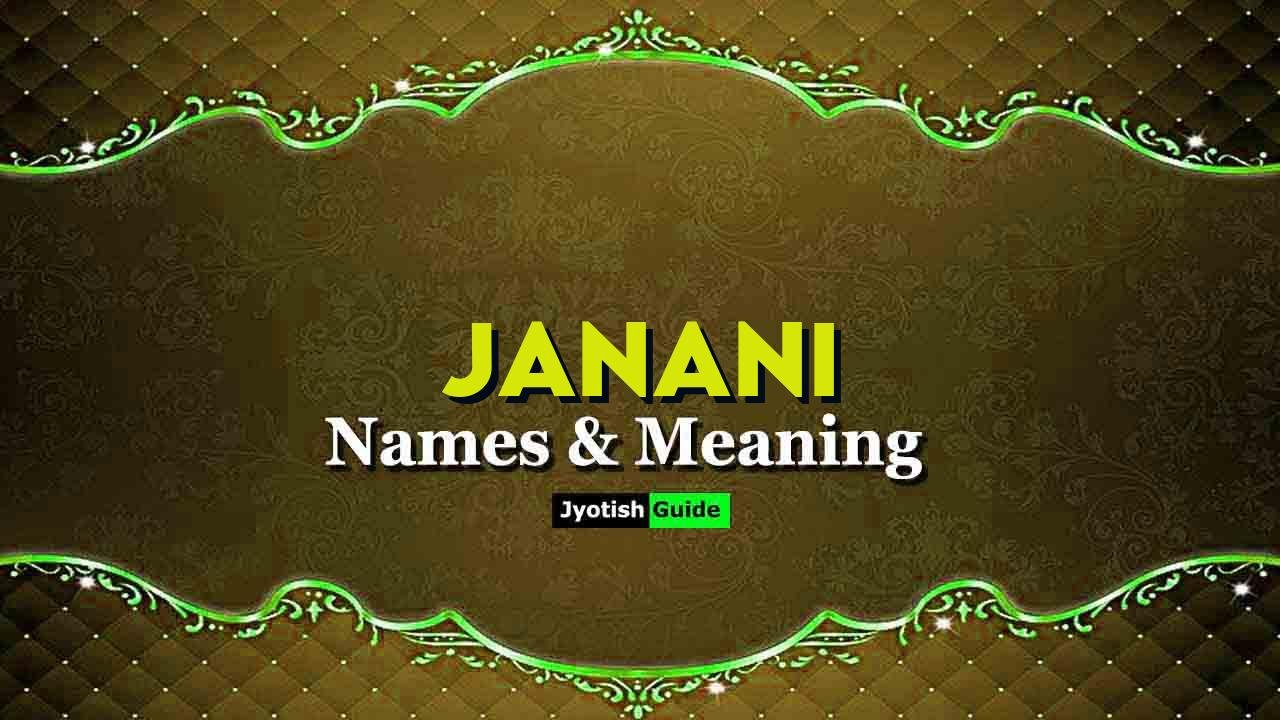 janani name meaning