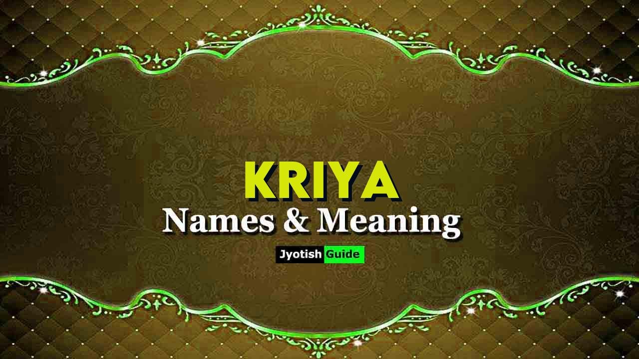 kriya name meaning