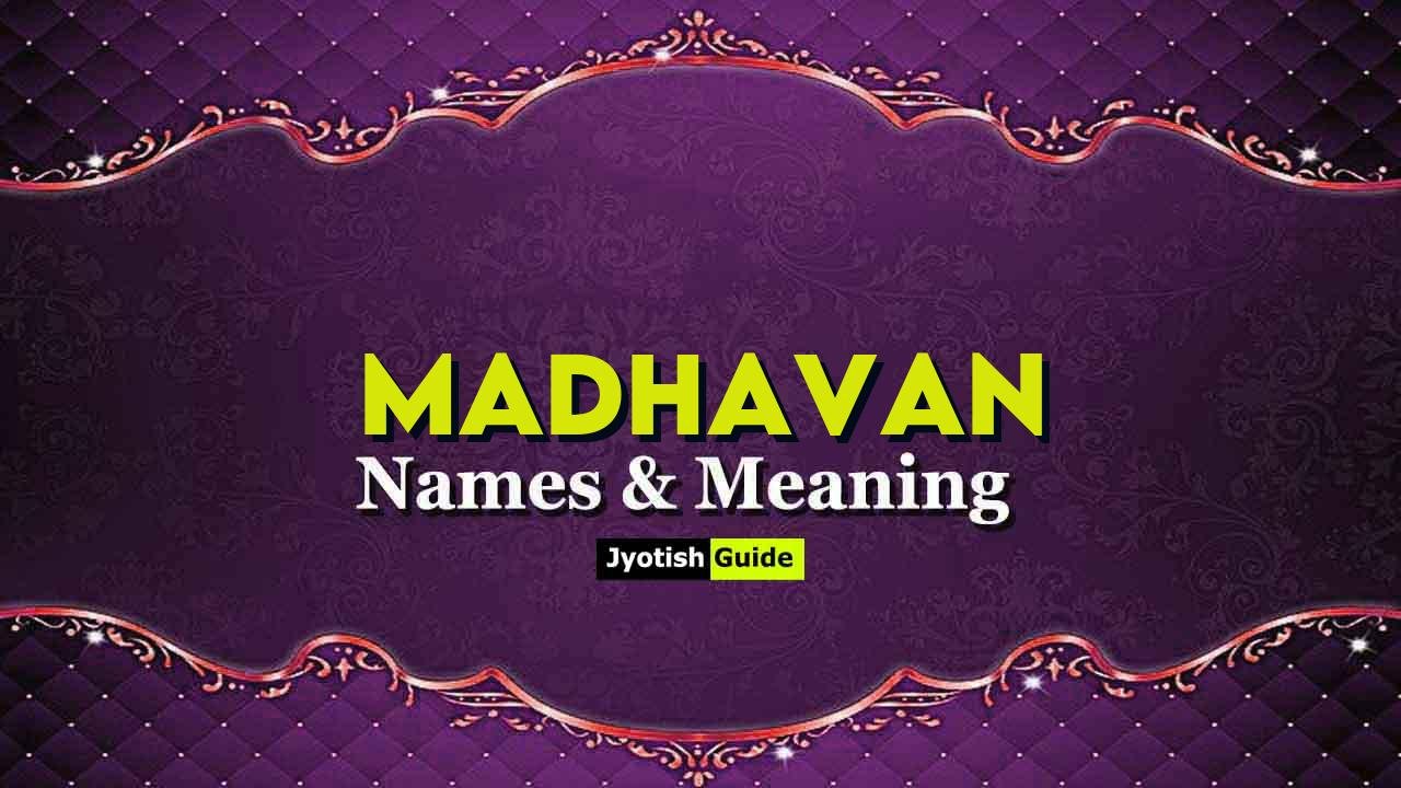 madhavan name meaning