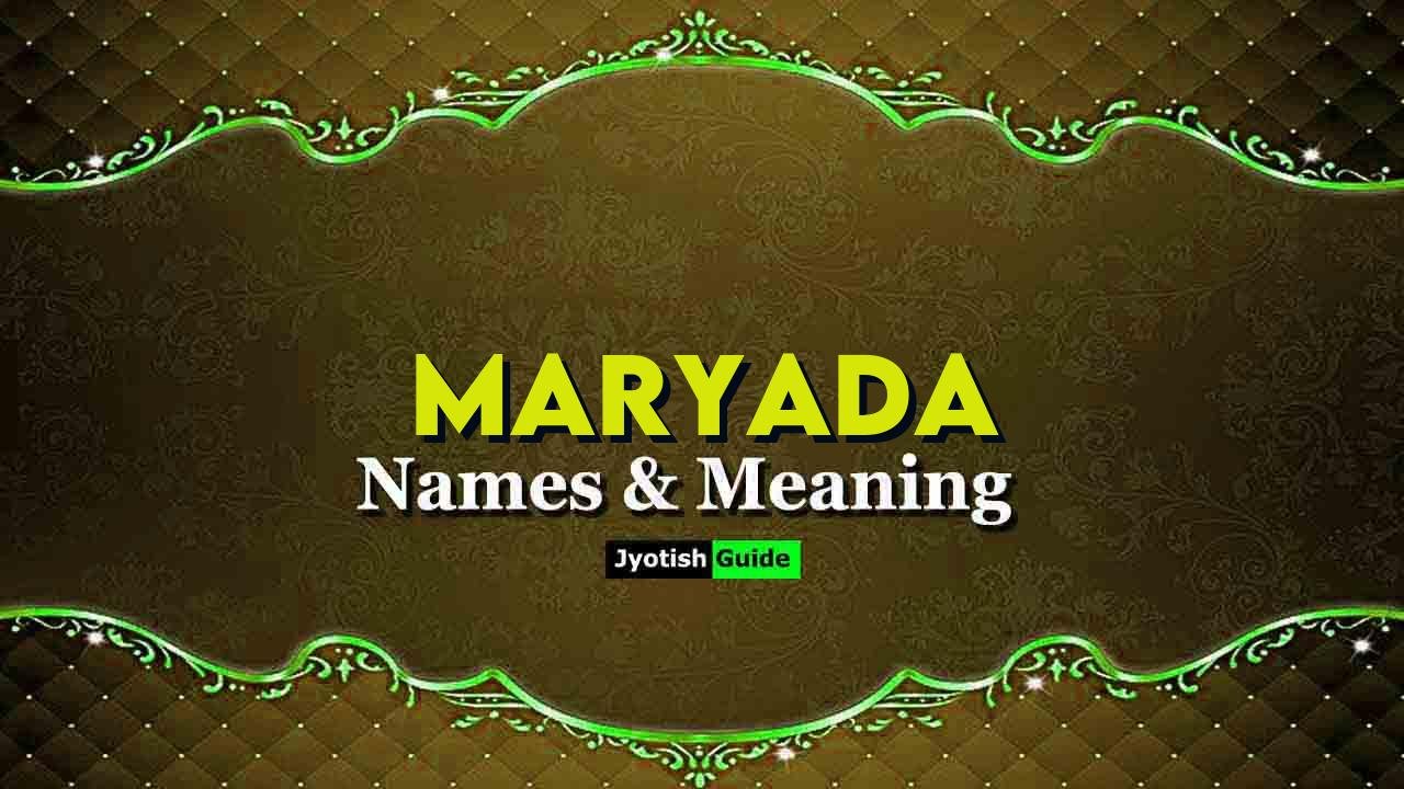 maryada name meaning