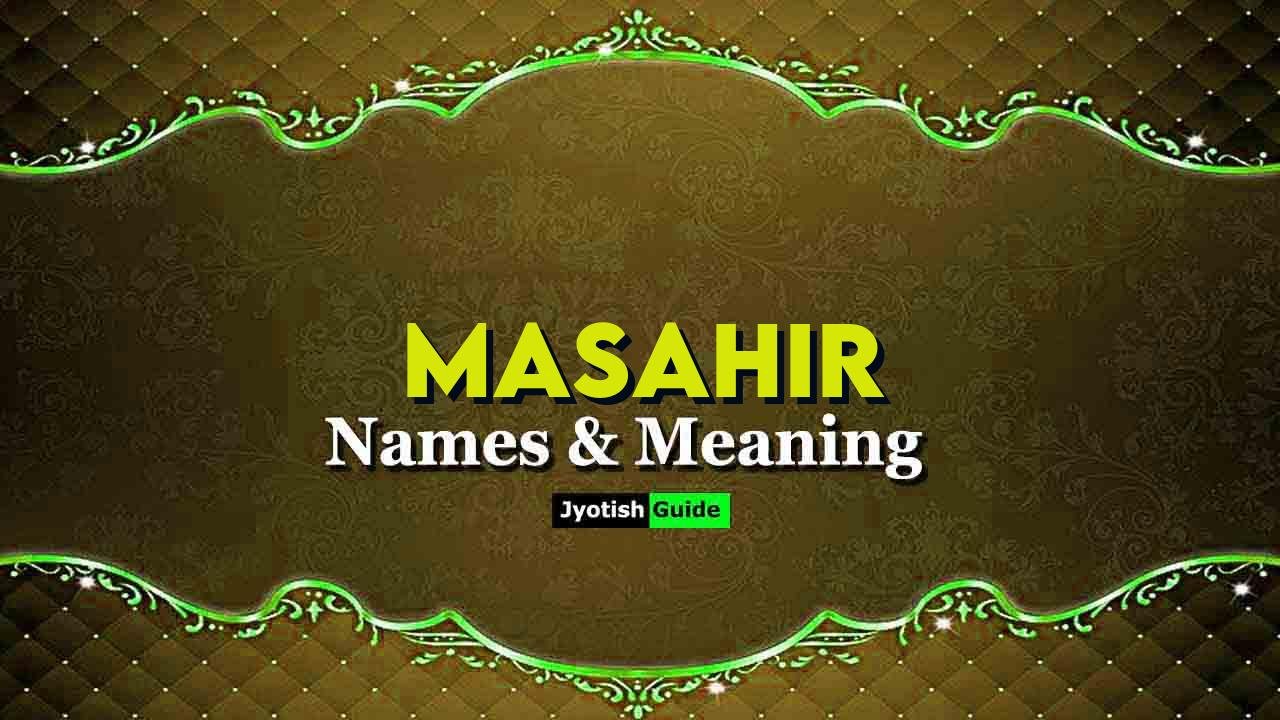 masahir name meaning