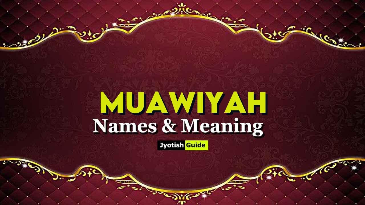 muawiyah name meaning