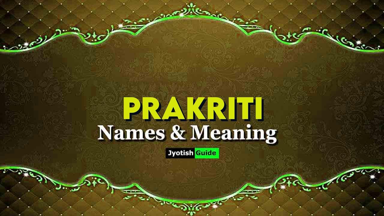 prakriti name meaning