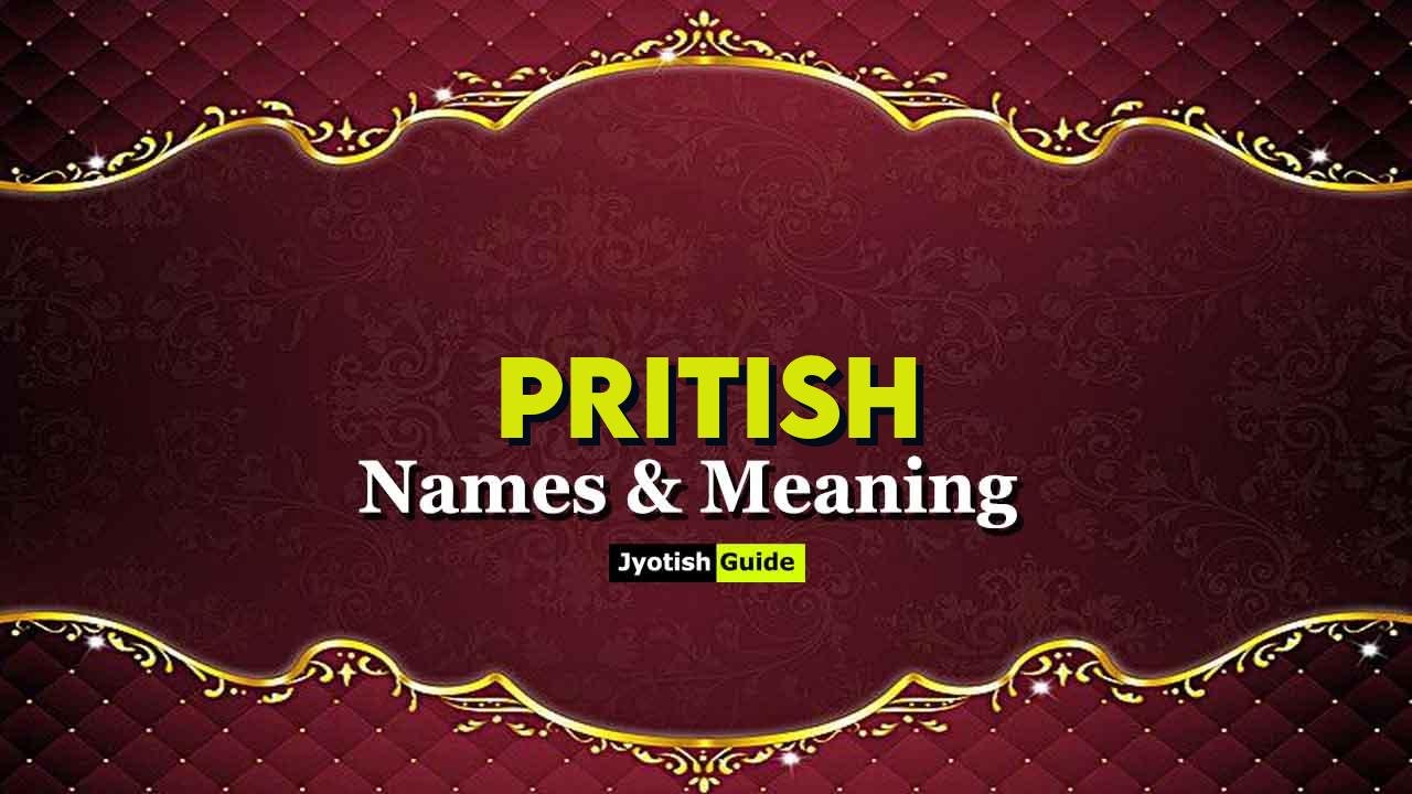 pritish name meaning