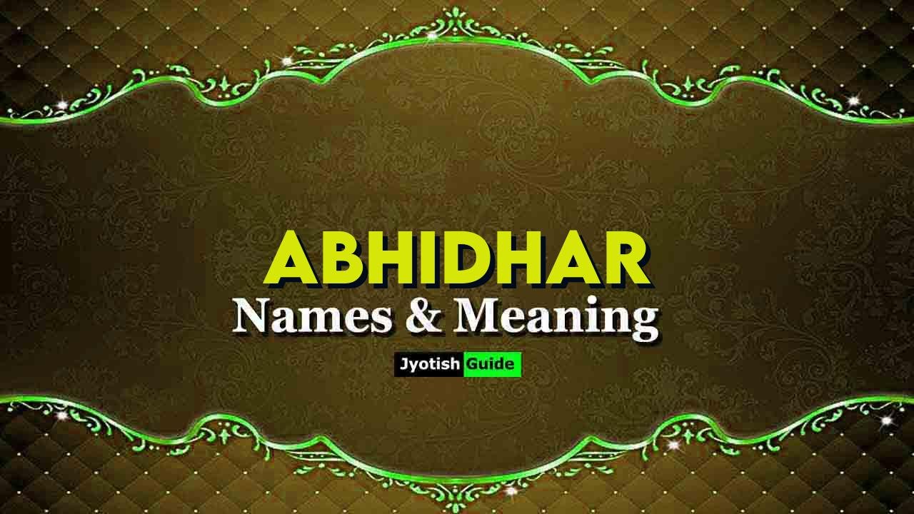 abhidhar name meaning
