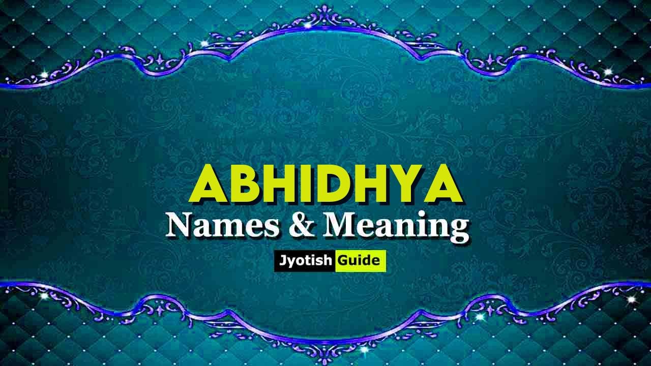 abhidhya name meaning