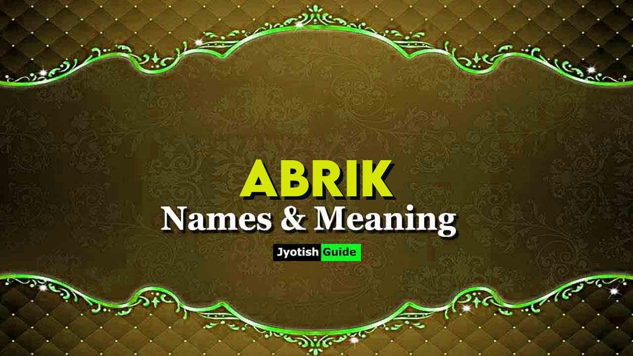 abrik name meaning