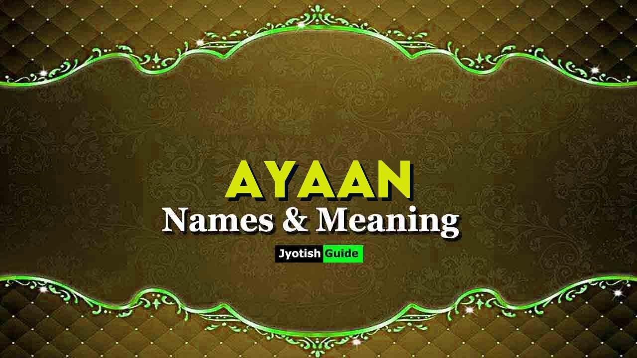 ayaan name meaning