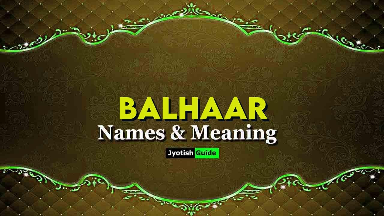 balhaar name meaning