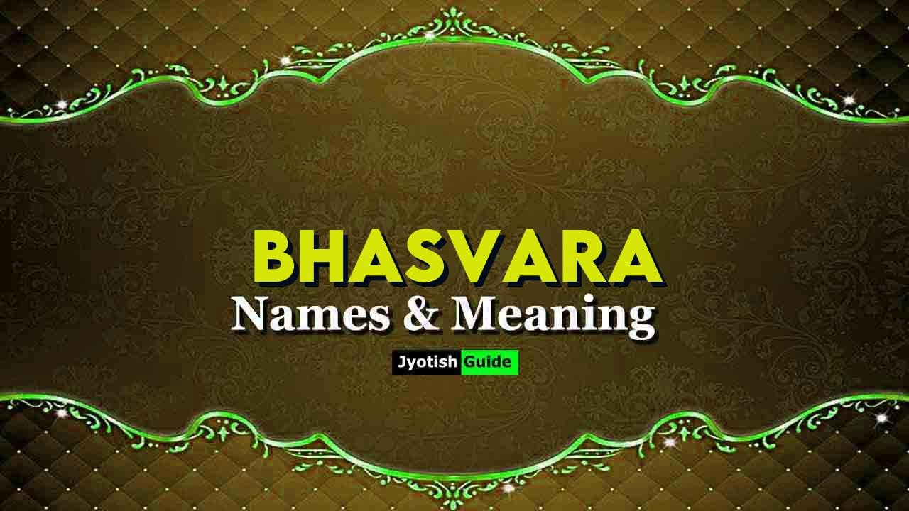 bhasvara name meaning