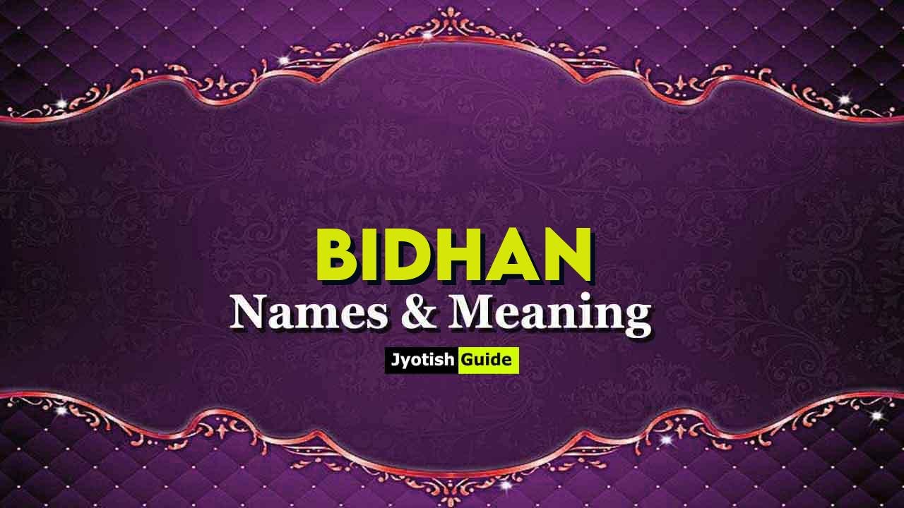 bidhan name meaning