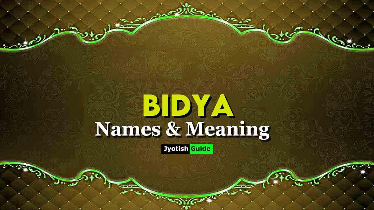 bidya name meaning