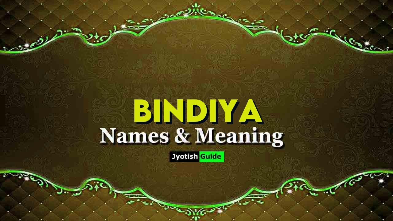 bindiya name meaning