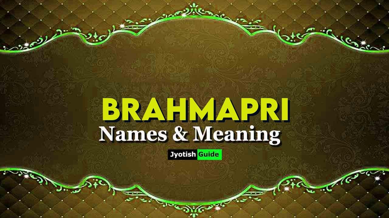 brahmapri name meaning