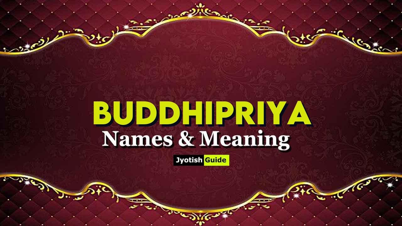 buddhipriya name meaning