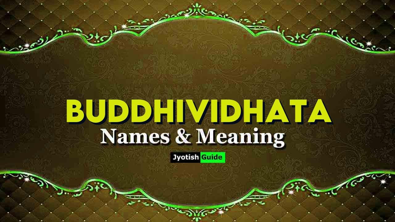buddhividhata name meaning