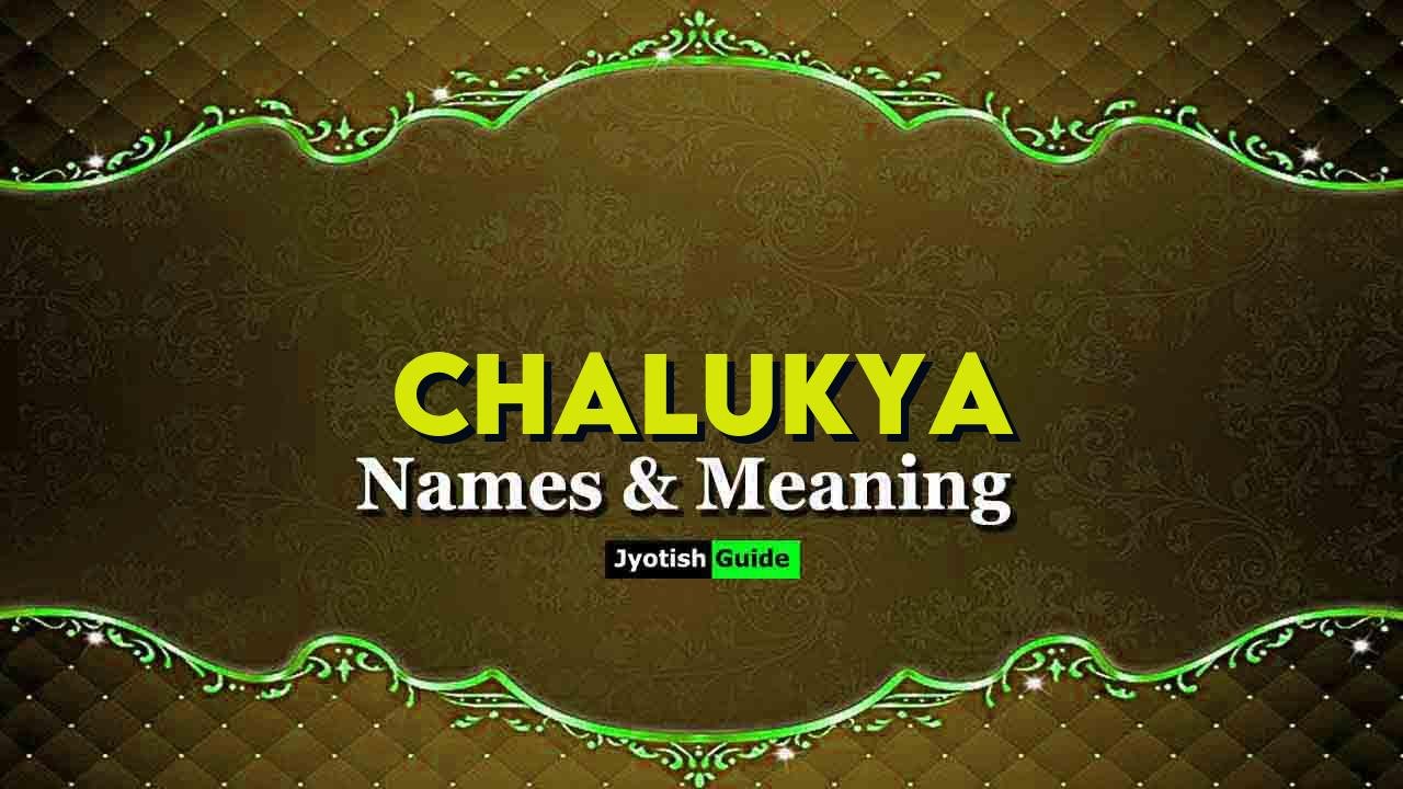 chalukya name meaning