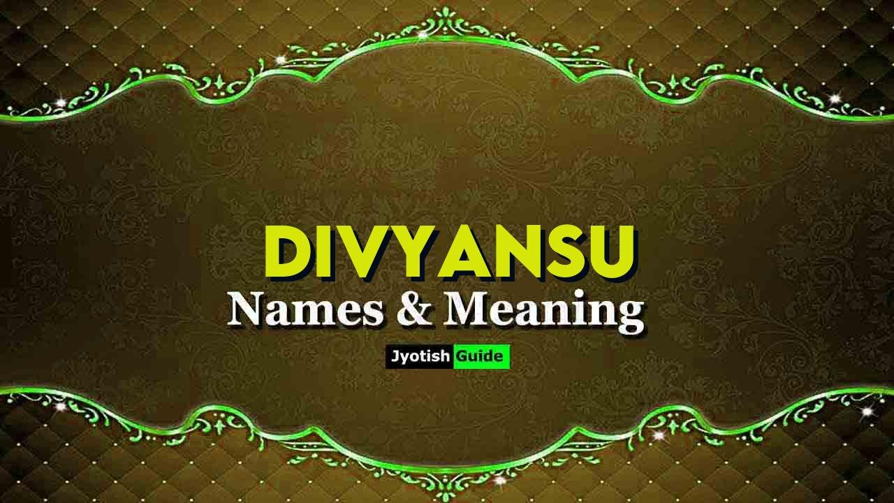 divyansu name meaning