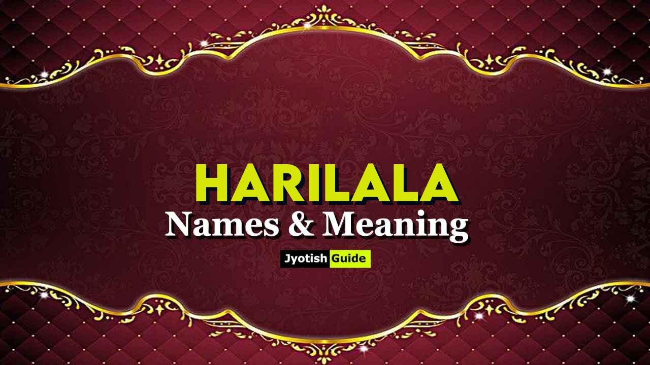 harilala name meaning