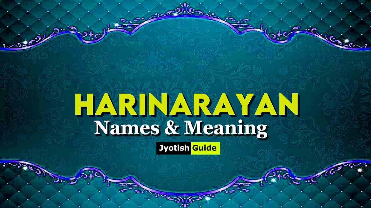 harinarayan name meaning