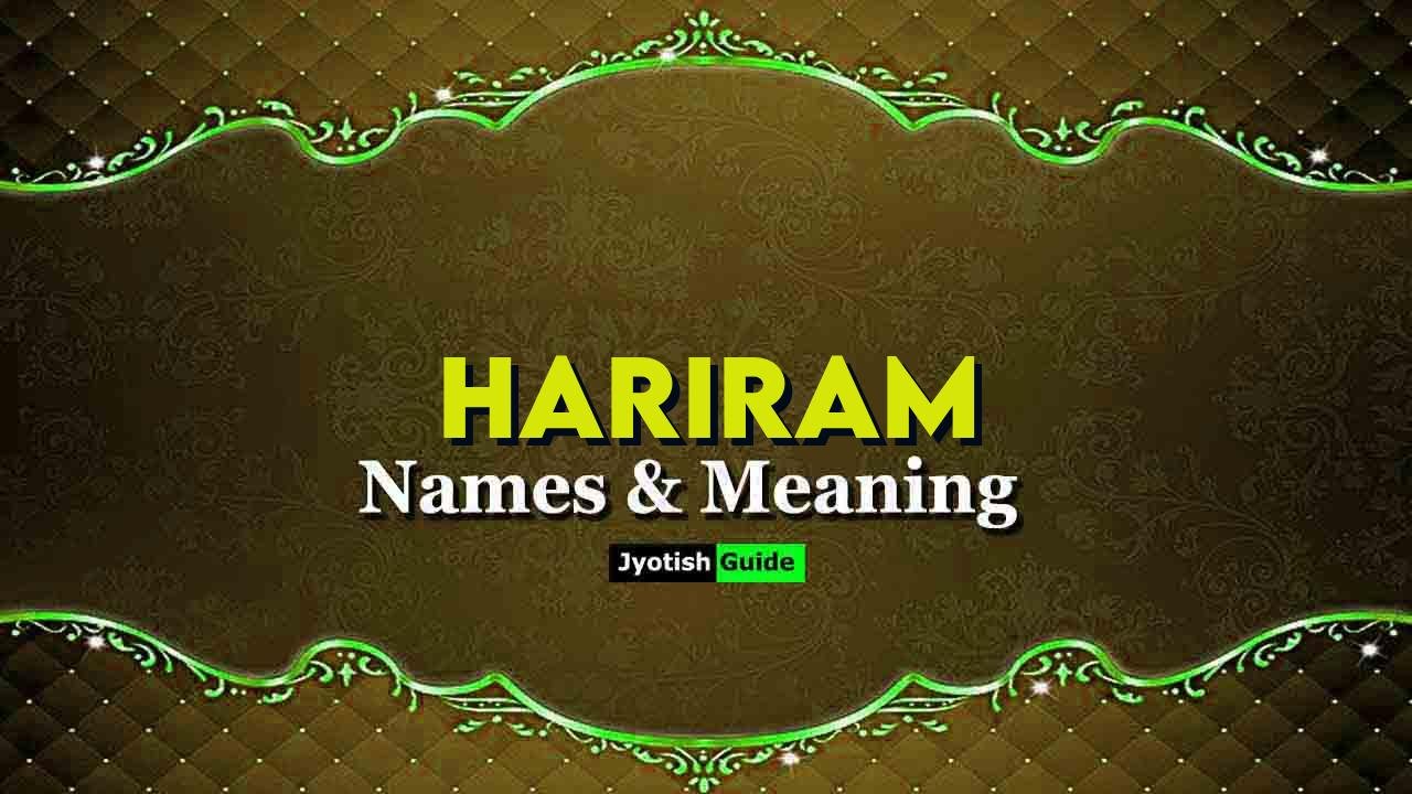 hariram name meaning