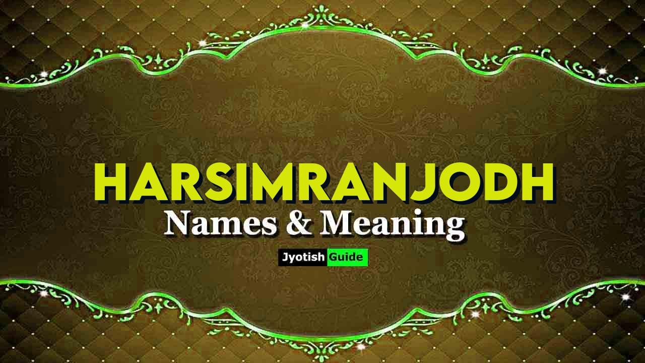 harsimranjodh name meaning