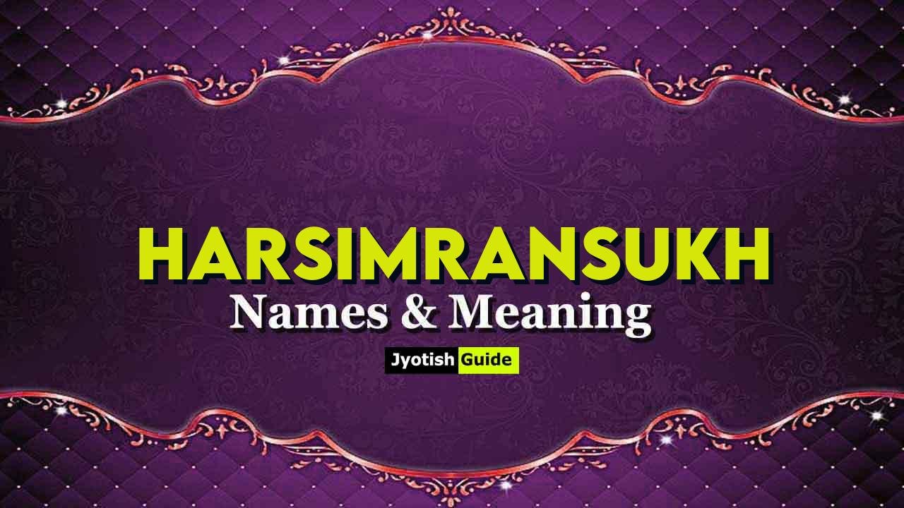 harsimransukh name meaning