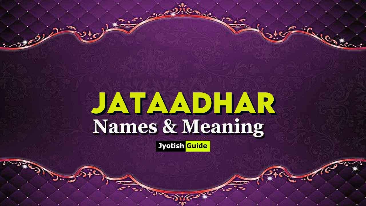 jataadhar name meaning