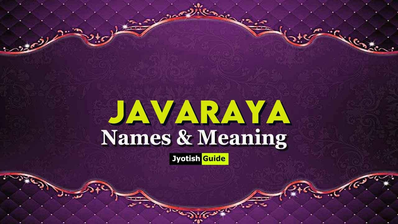 javaraya name meaning