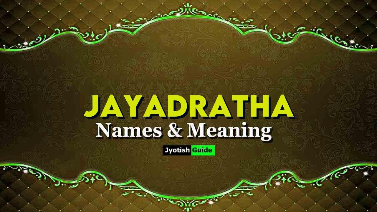 jayadratha name meaning
