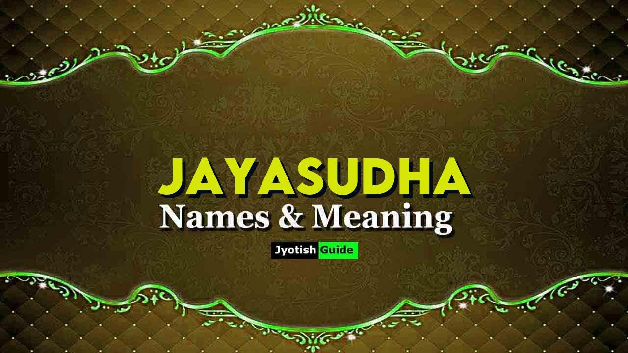 jayasudha name meaning