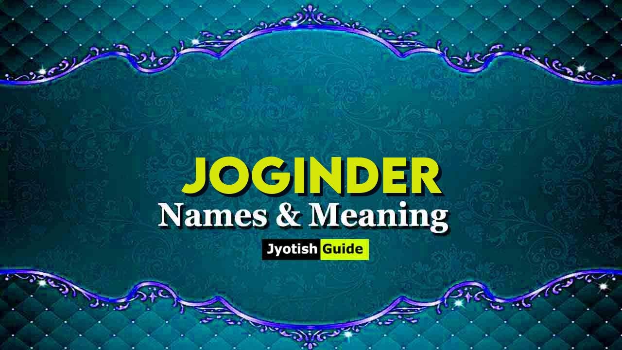joginder name meaning