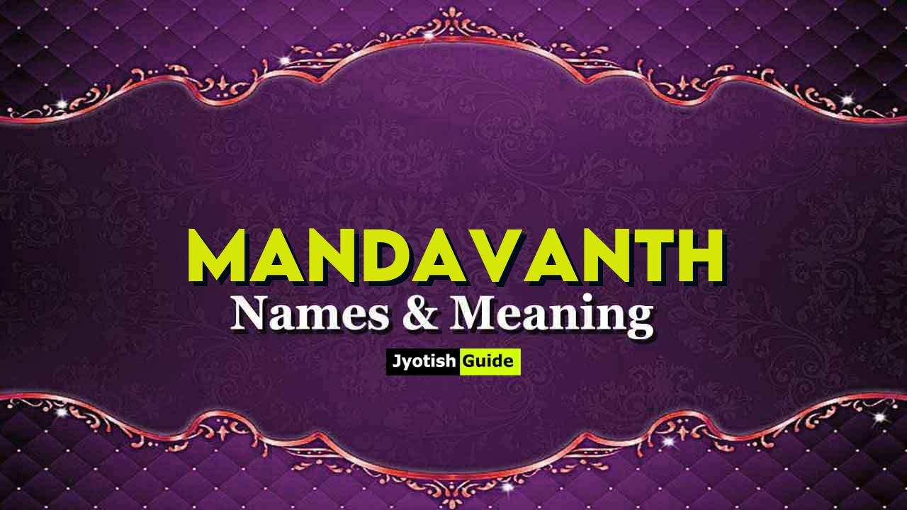 mandavanth name meaning