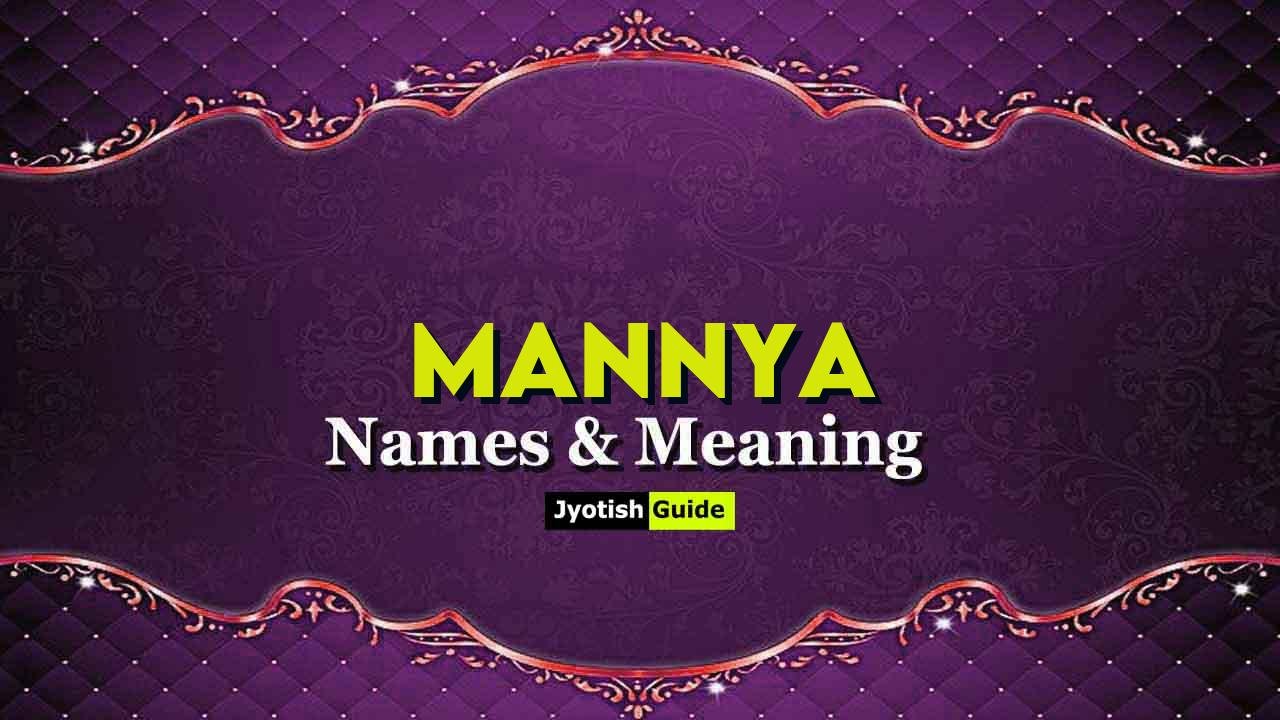 mannya name meaning