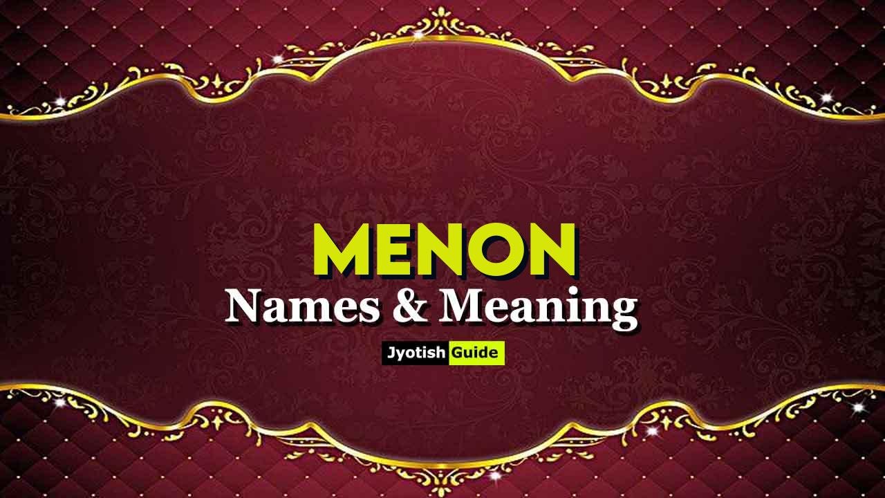 menon name meaning