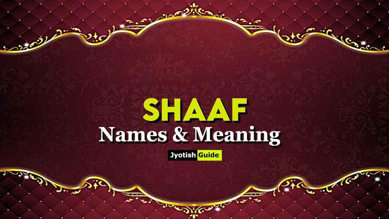 shaaf name meaning