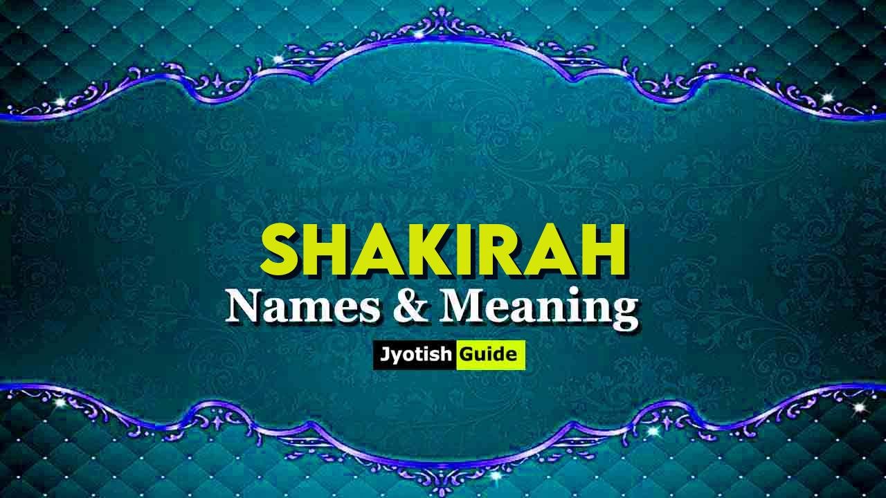 shakirah name meaning