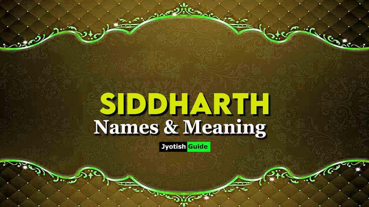 siddharth name meaning