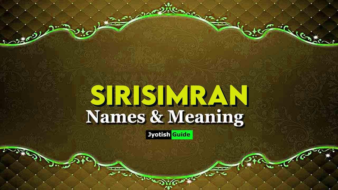 sirisimran name meaning